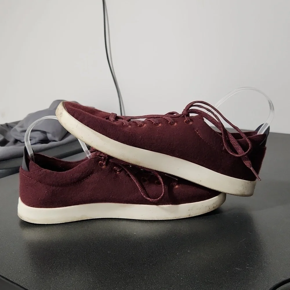 Men's Burgundy Poker Piper Wool Sneakers Size 12 by Allbirds - Picture 4 of 7